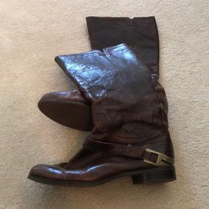 Leather riding boots